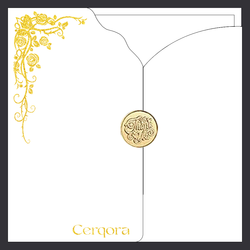 Cerqora wax-sealed gift card included with the ceramic rose bouquet